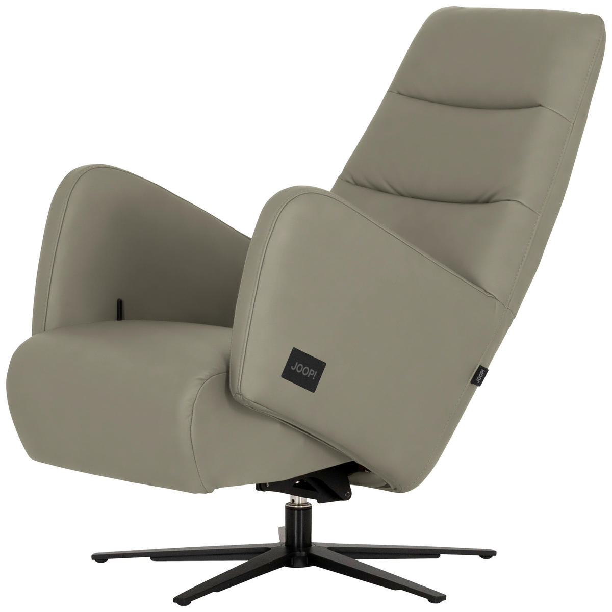 RELAXSESSEL Leder Platinfarben  - Platinfarben/Schwarz, Modern, Leder/Metall (66/110/83cm) - Joop!