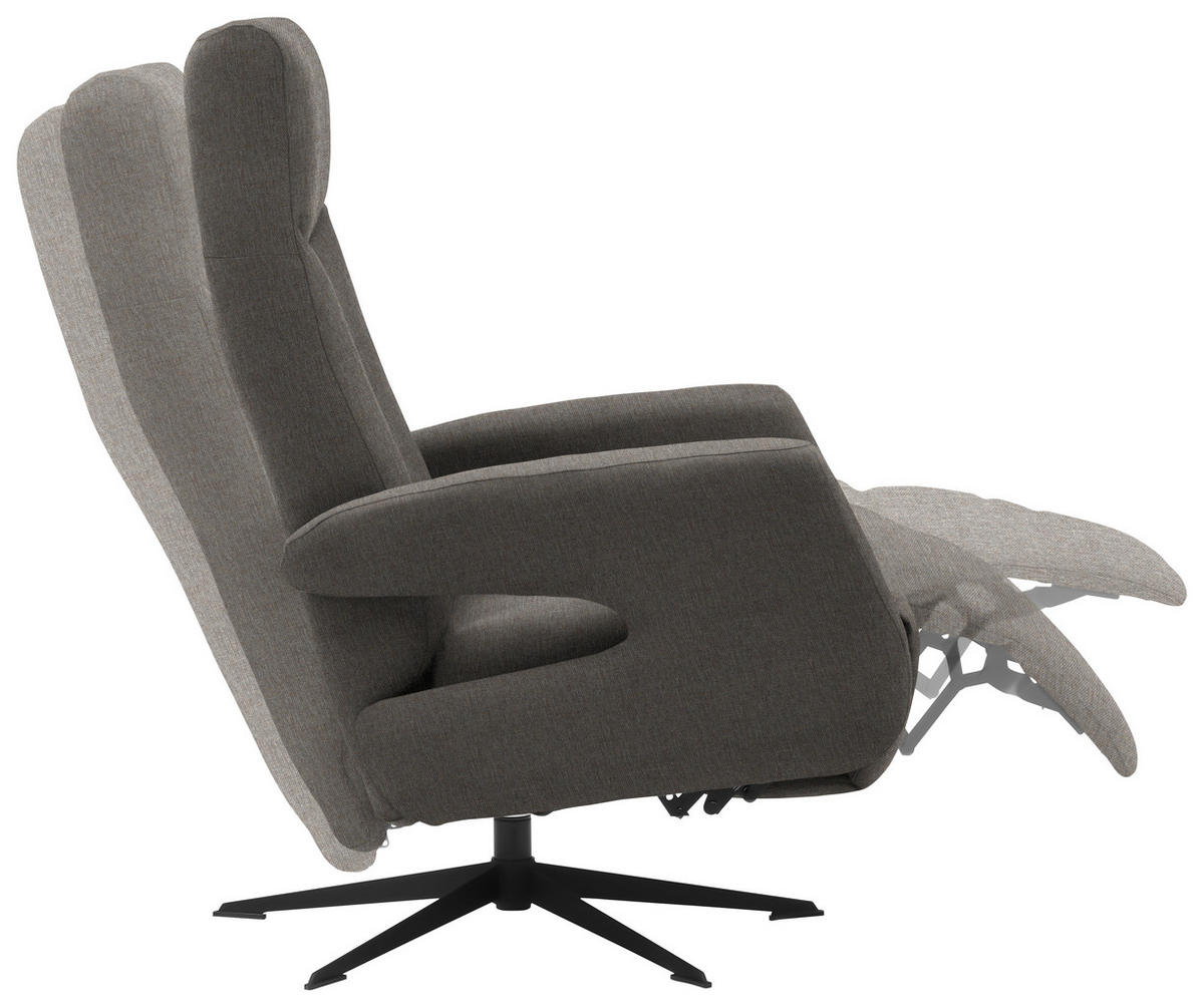 RELAXSESSEL in Textil Greige  - Greige/Schwarz, Design, Textil/Metall (74/105/82cm) - Welnova