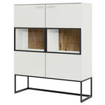 HIGHBOARD 120,3/147/42,4 cm  - Eichefarben/Weiß, Design, Glas/Holz (120,3/147/42,4cm) - Moderano