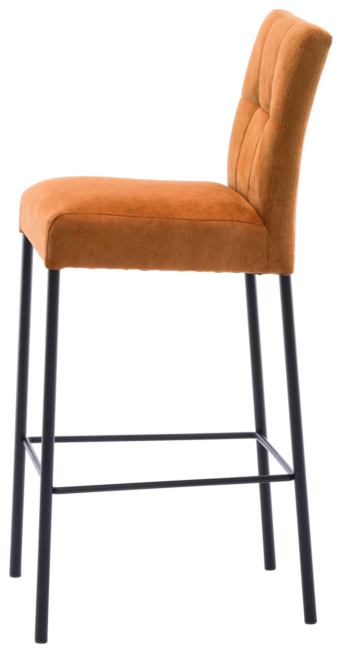 BARHOCKER Webstoff Orange, Schwarz Eisen Stoffauswahl  - Schwarz/Orange, Design, Textil/Metall (46/91/61cm) - Xora