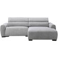 ECKSOFA in Mikrofaser Hellgrau  256/172 cm  - Hellgrau/Schwarz, Design, Textil/Metall (256/172cm) - Carryhome