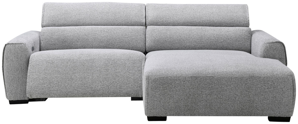 ECKSOFA Hellgrau Mikrofaser  - Hellgrau/Schwarz, Design, Textil/Metall (256/172cm) - Carryhome