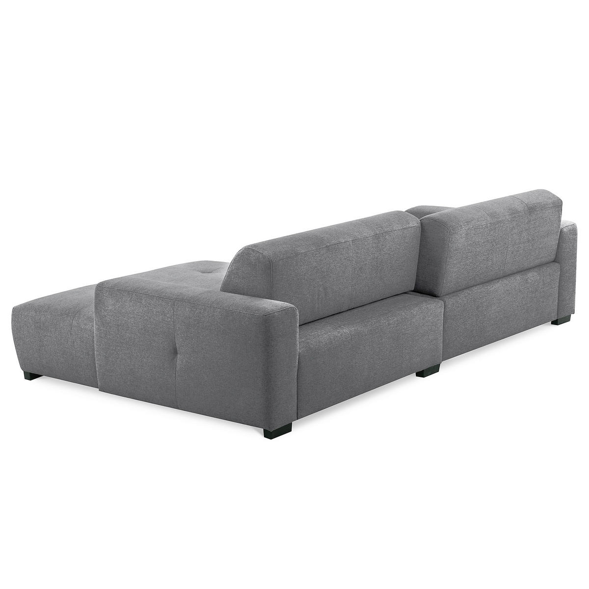 ECKSOFA AUSTIN Grau Flachgewebe Sitztiefenverstellung  - Schwarz/Grau, Design, Kunststoff/Textil (286/169cm) - Livetastic