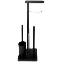 STOJALO ZA WC-ŠČETKO IN PAPIR - črna, Basics, kovina/umetna masa (22,7/66,5/18cm) - Homeware