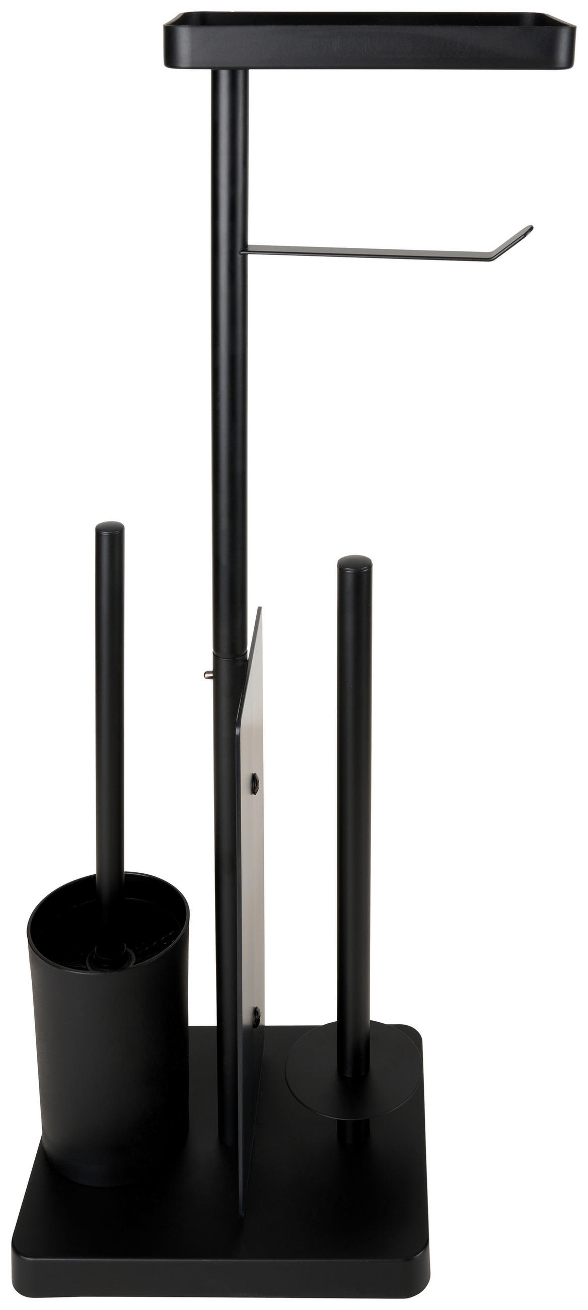STOJALO ZA WC-ŠČETKO IN PAPIR - črna, Basics, kovina/umetna masa (22,7/66,5/18cm) - Homeware