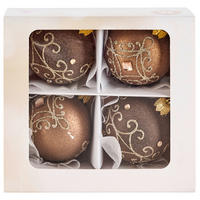 CHRISTBAUMKUGEL-SET 6 cm 4-teilig  - Braun, LIFESTYLE, Glas/Metall (6cm) - X-Mas