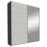 SCHWEBETÜRENSCHRANK  in Grau  - Alufarben/Graphitfarben, KONVENTIONELL, Glas/Holzwerkstoff (181/210/62cm) - Xora