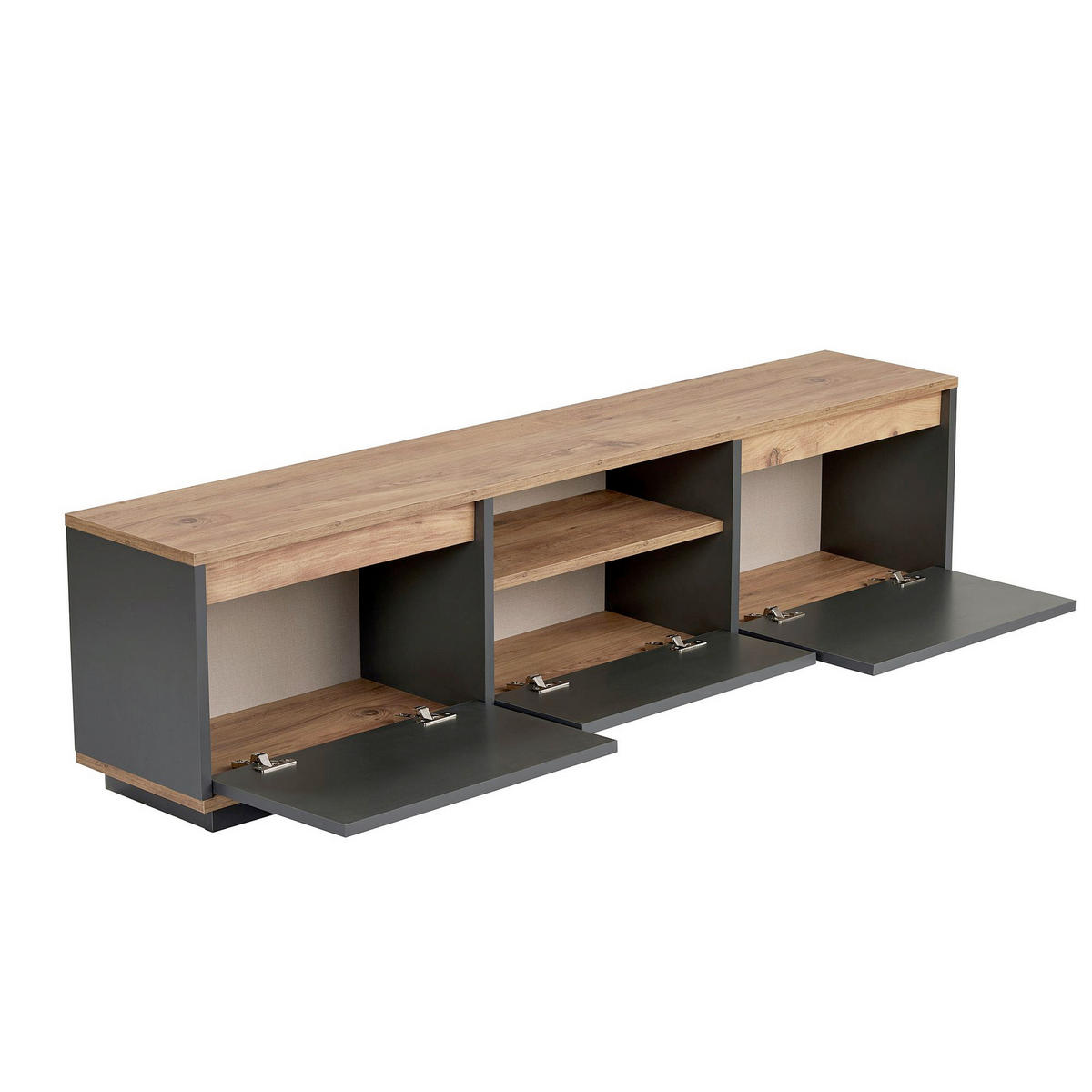 TV-ELEMENT - Anthrazit/Pinienfarben, Modern, Holzwerkstoff (160/42/30cm) - MID.YOU