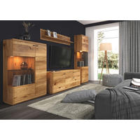 LOWBOARD  in 165/62/48 cm  - Eichefarben/Schwarz, Natur, Holz/Metall (165/62/48cm) - Linea Natura