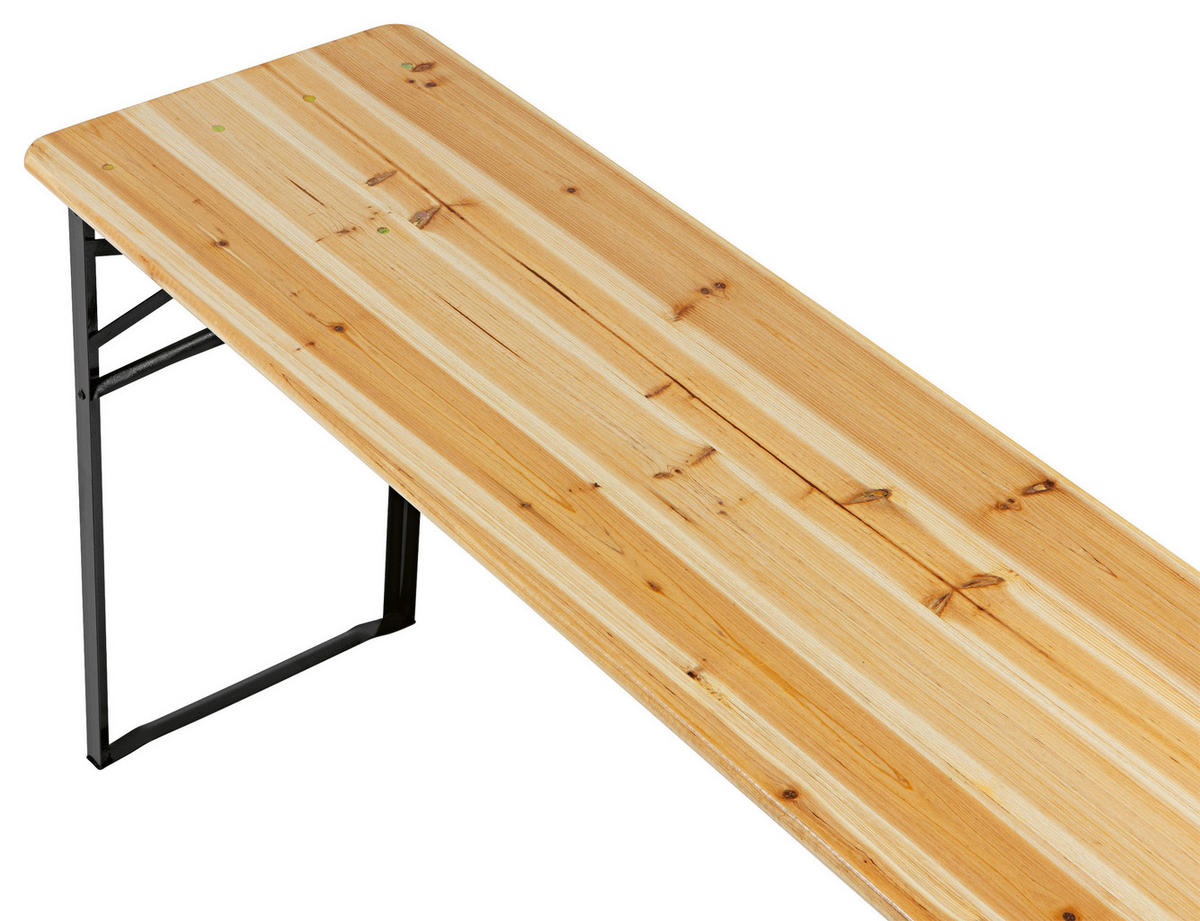 GARTEN-BARTISCH Holz, Metall rechteckig  - Fichtefarben/Grün, Basics, Holz/Metall (220/78/50cm)