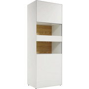 VITRINE Eichefarben, Weiß - Eichefarben/Schwarz, Design, Glas/Holzwerkstoff (64/179,2/44,8cm) - HÜLSTA - NOW