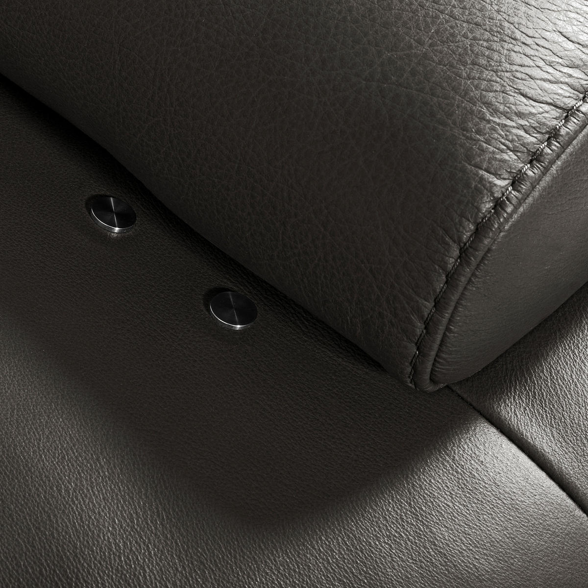 ECKSOFA Anthrazit Echtleder  - Anthrazit/Schwarz, Design, Leder/Metall (237/306cm) - Livetastic