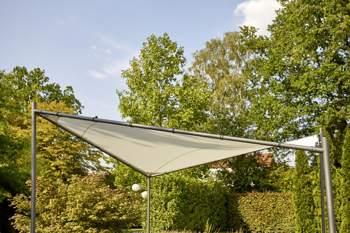 PAVILLON 300/209/300 cm Stahl  - Anthrazit/Hellgrau, KONVENTIONELL, Textil/Metall (300/209/300cm) - Siena Garden