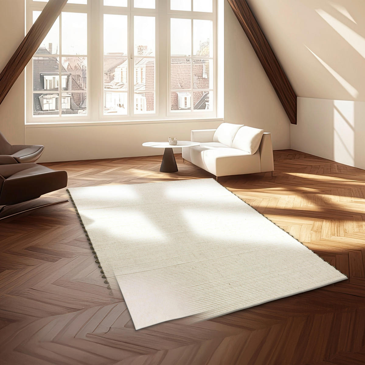HANDWEBTEPPICH 160/230 cm Omira Creme rechteckig  - Creme, Basics, Textil (160/230cm) - Schöner Wohnen
