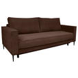 SCHLAFSOFA Cord Dunkelbraun  - Dunkelbraun/Schwarz, KONVENTIONELL, Textil/Metall (222/93/98cm) - Carryhome