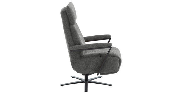 RELAXSESSEL in Textil Dunkelgrau - Dunkelgrau/Schwarz, Design, Textil/Metall (68/117/85cm) - Cantus