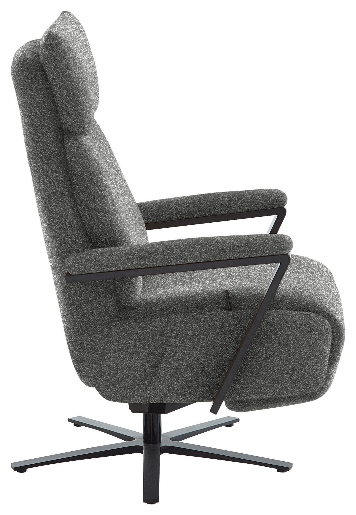RELAXSESSEL in Textil Dunkelgrau  - Dunkelgrau/Schwarz, Design, Textil/Metall (68/117/85cm) - Cantus
