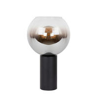 TISCHLEUCHTE 20/20/32.5 cm   - Hellgrau/Schwarz, Design, Glas/Metall (20/20/32.5cm) - Lucide