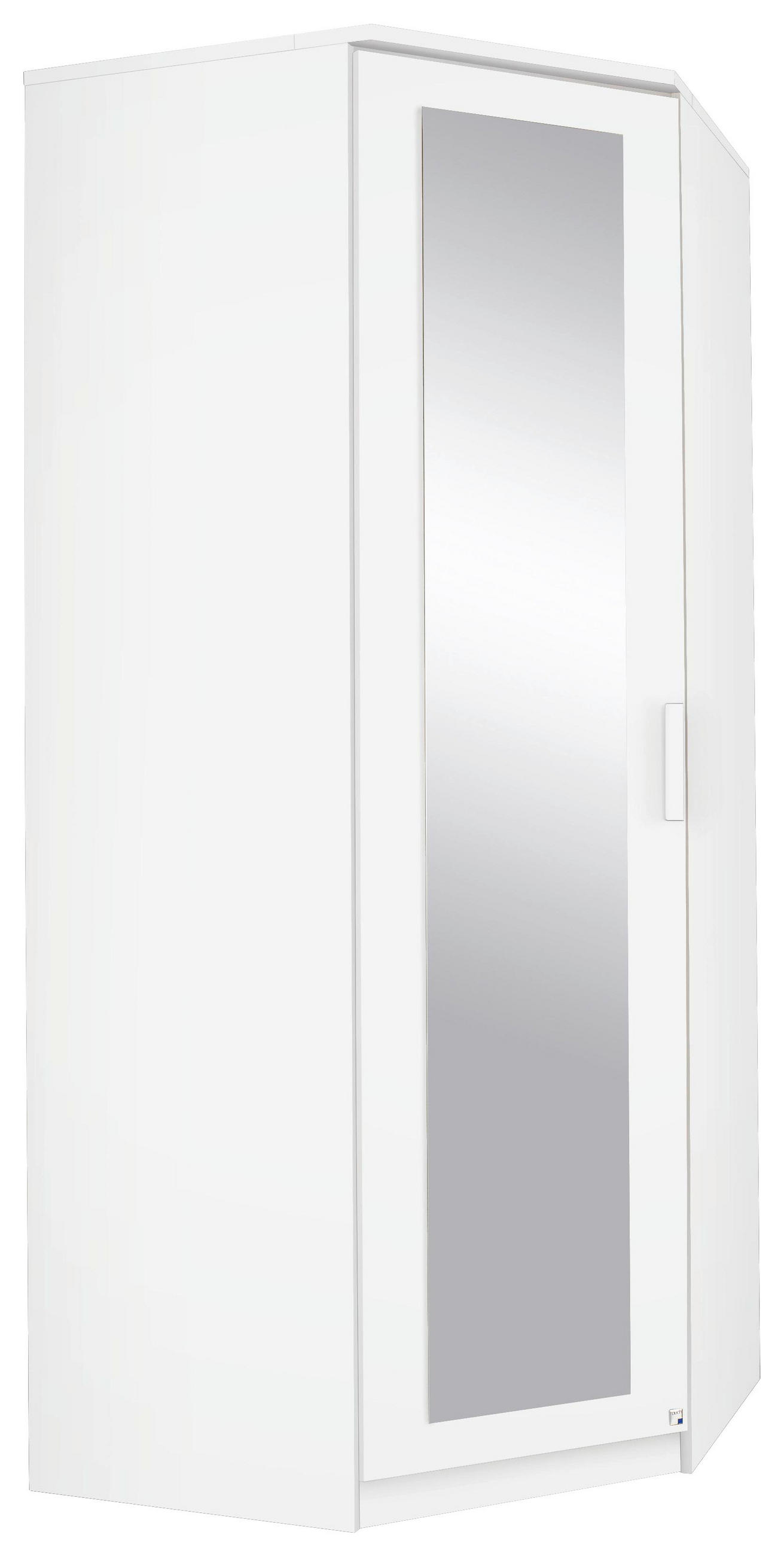 ECKKLEIDERSCHRANK 91,4/212/55,2 cm  - Weiß, KONVENTIONELL, Glas/Holzwerkstoff (91,4/212/55,2cm) - Rauch Möbel