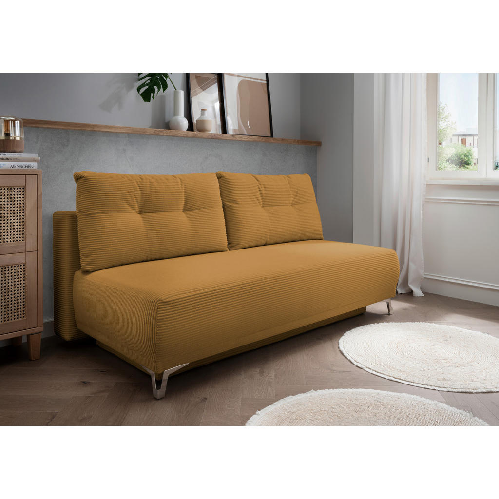 Thumbnail - Livetastic Schlafsofa, Gold, Textil, Uni, 2-Sitzer, Füllung: Schaumstoff, 198x90x100 cm, Made in Europe, Liegefunktion, ...