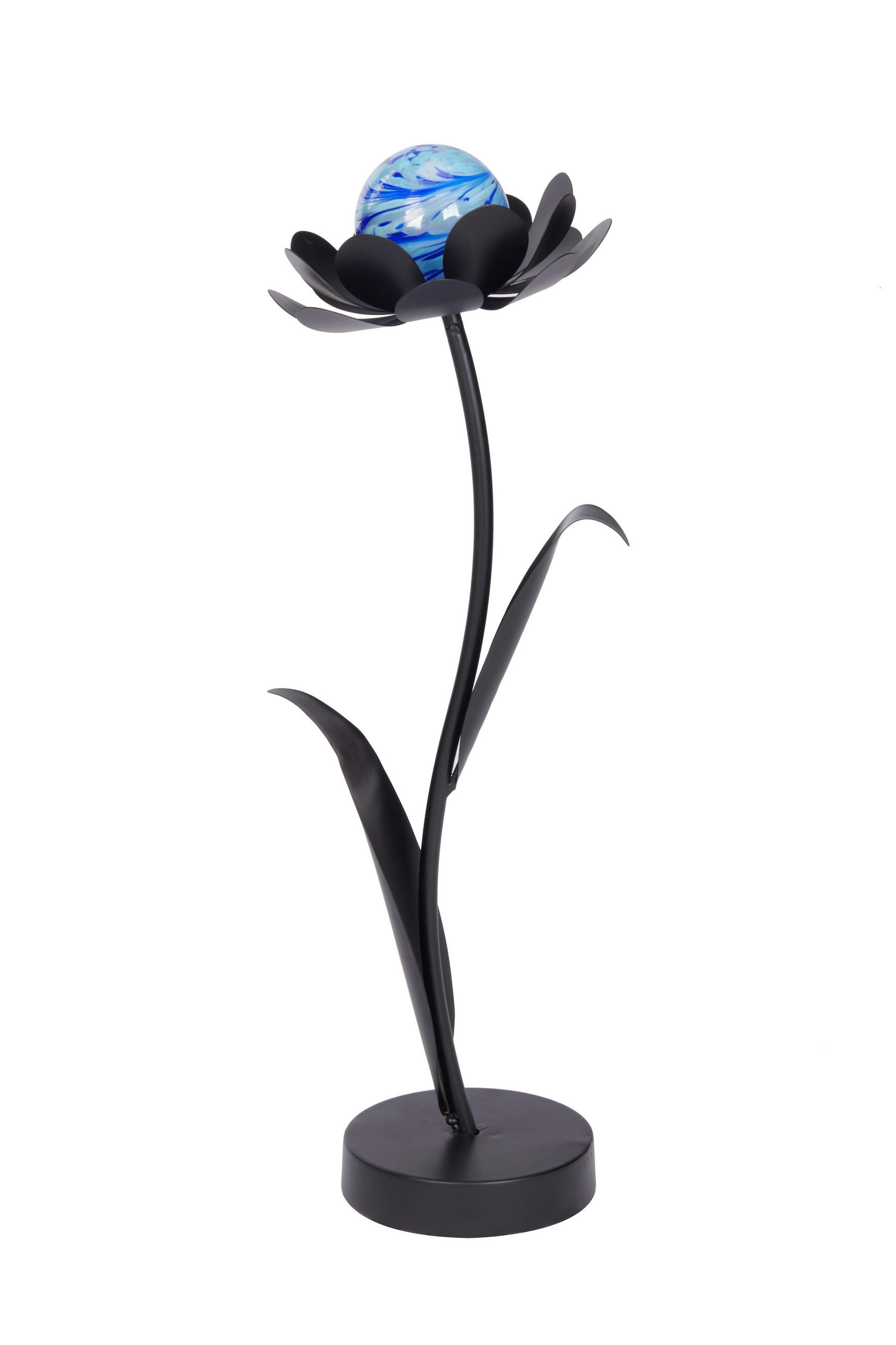 FLOARE DECORATIVĂ - albastru/negru, Basics, sticlă/metal (20,5/56/18cm) - Ambia Home