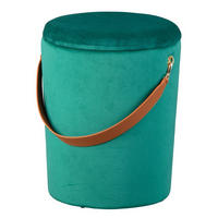 HOCKER in Textil Grün  - Grün, Design, Textil (35/45/35cm) - Livetastic