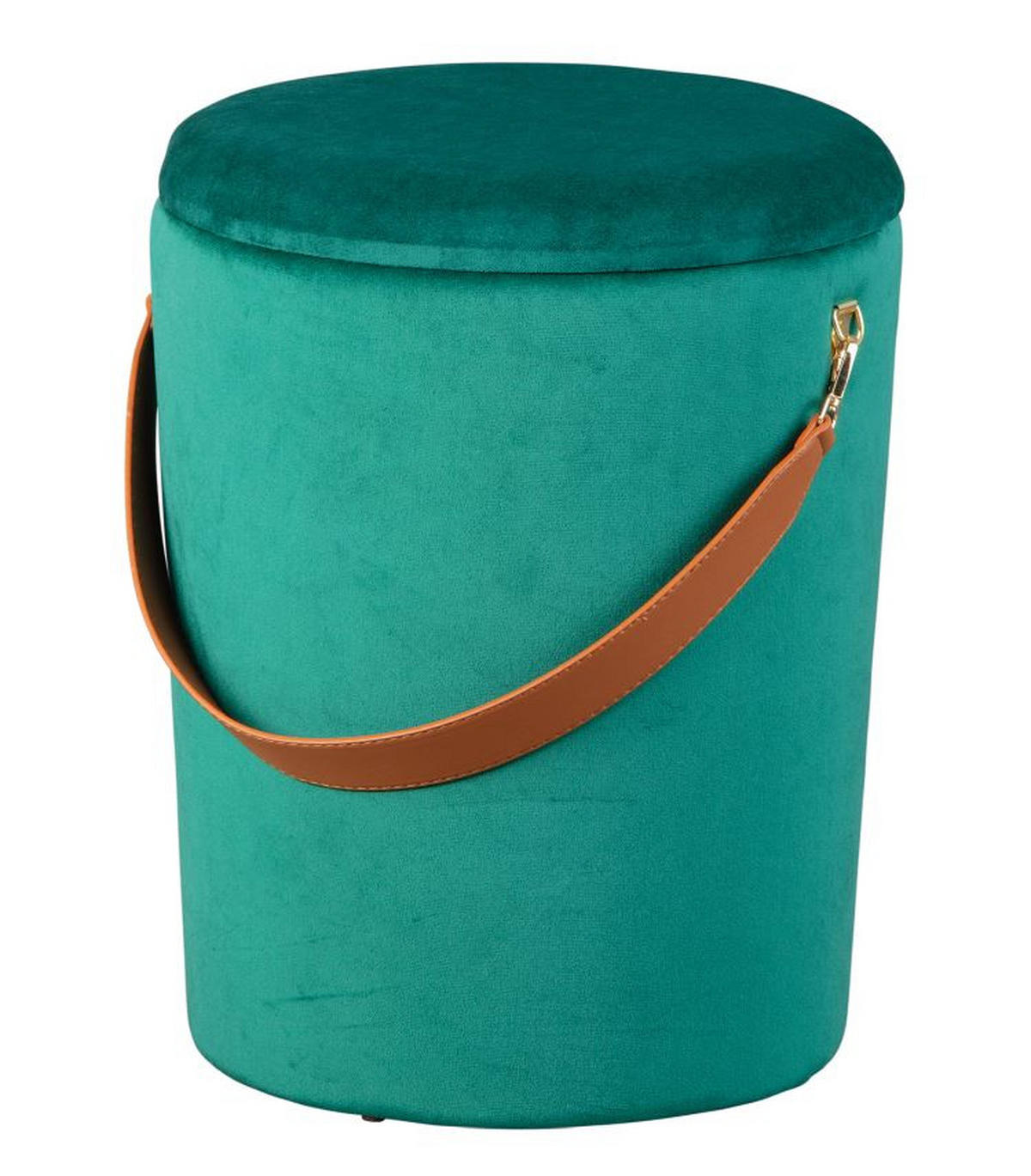 HOCKER in Textil Grün  - Grün, Design, Textil (35/45/35cm) - Livetastic
