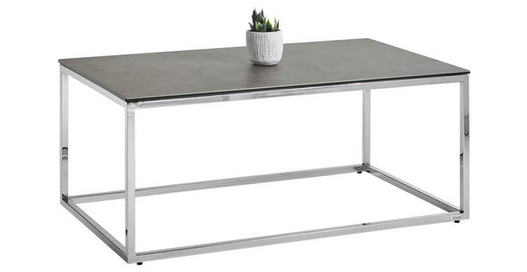 COUCHTISCH ESG 100/60/42 cm rechteckig Grau, Chromfarben  - Chromfarben/Grau, Design, Glas/Keramik (100/60/42cm) - Novel