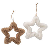CHRISTBAUMANHÄNGER  - Weiss/Beige, Basics, Textil/Metall (22/3/22cm)
