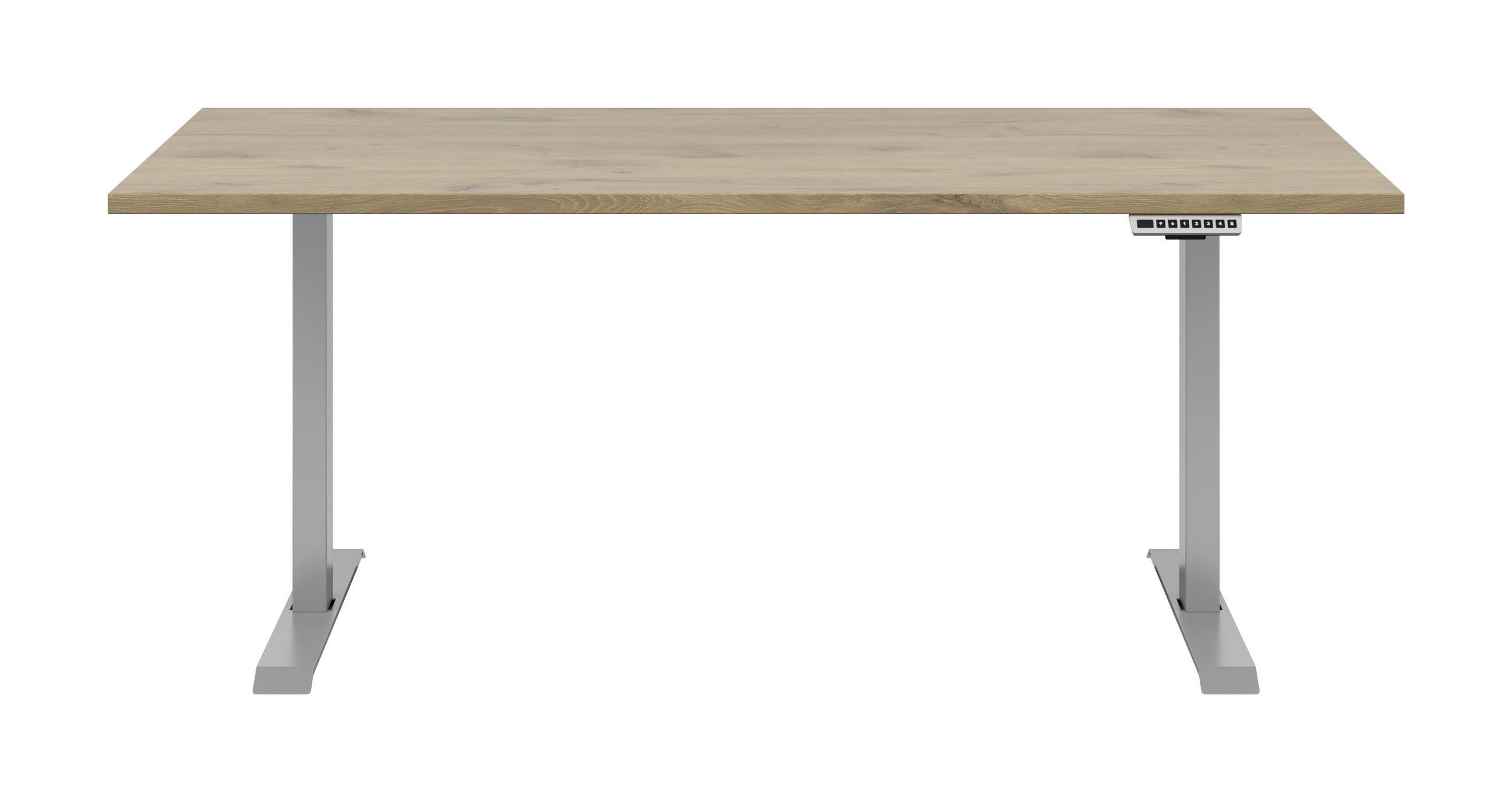 SCHREIBTISCH 175/80/72 cm in Eichefarben - Eichefarben/Silberfarben, KONVENTIONELL, Holzwerkstoff/Metall (175/80/72cm) - Voleo