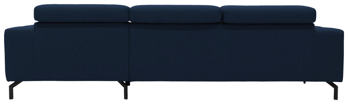 ECKSOFA in Webstoff Dunkelblau  292/175 cm  - Schwarz/Dunkelblau, Design, Textil/Metall (292/175cm) - MID.YOU