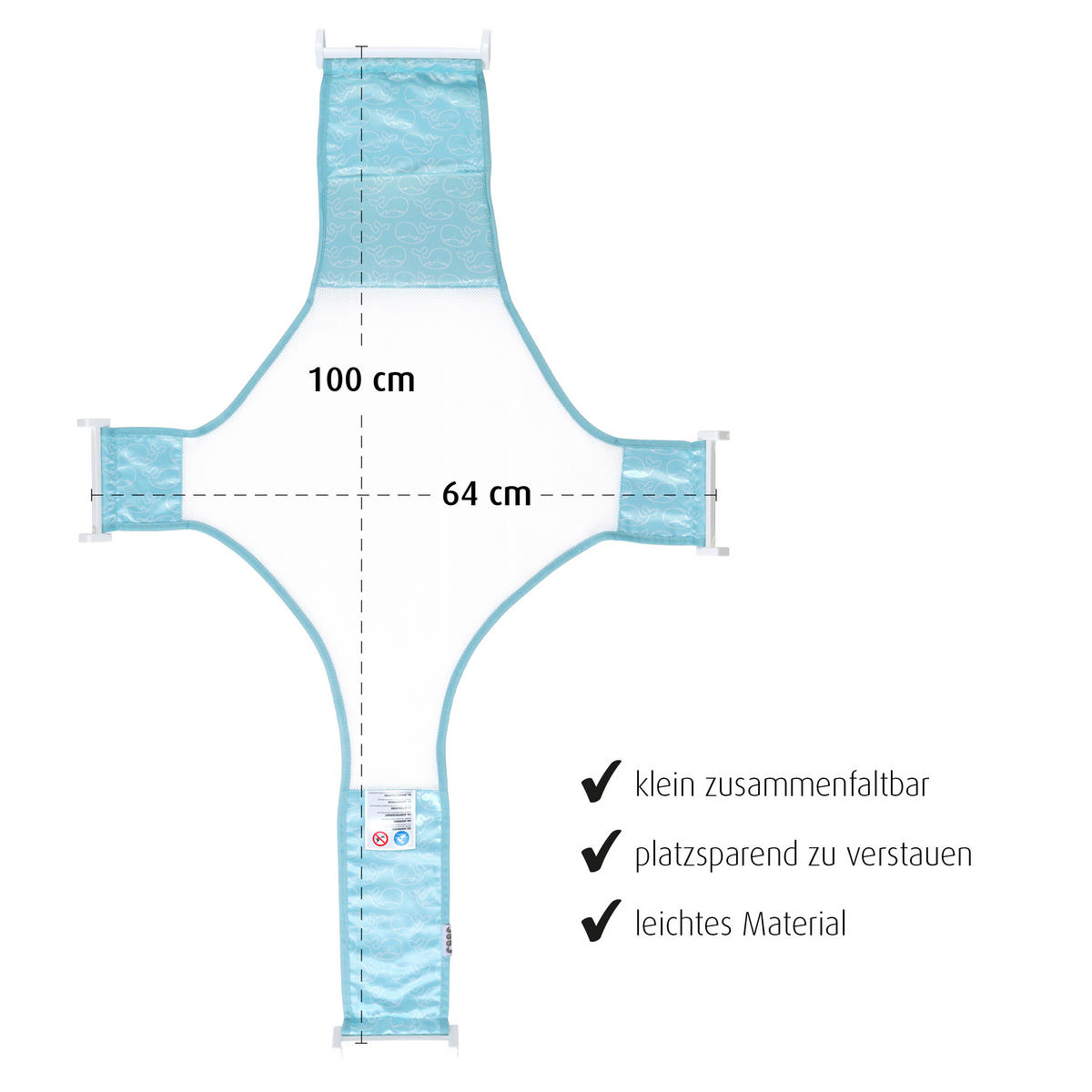 BADEWANNENEINSATZ  - Pastellblau/Weiß, Basics, Kunststoff (64/100cm) - Reer