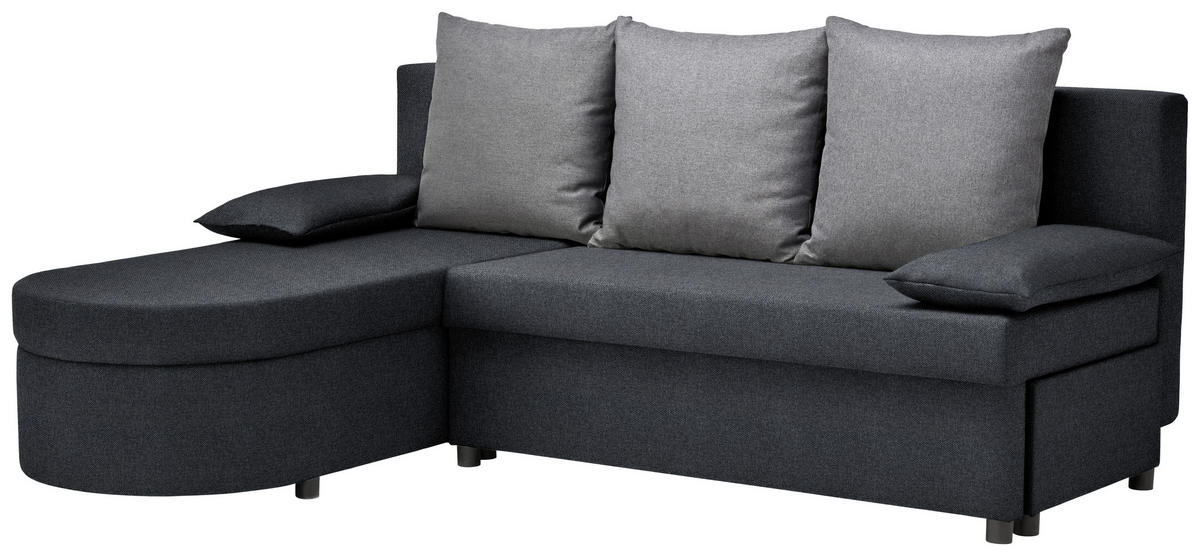 ECKSOFA in Webstoff Anthrazit, Dunkelgrau  - Dunkelgrau/Anthrazit, Trend, Textil (159/196cm) - Ti'me