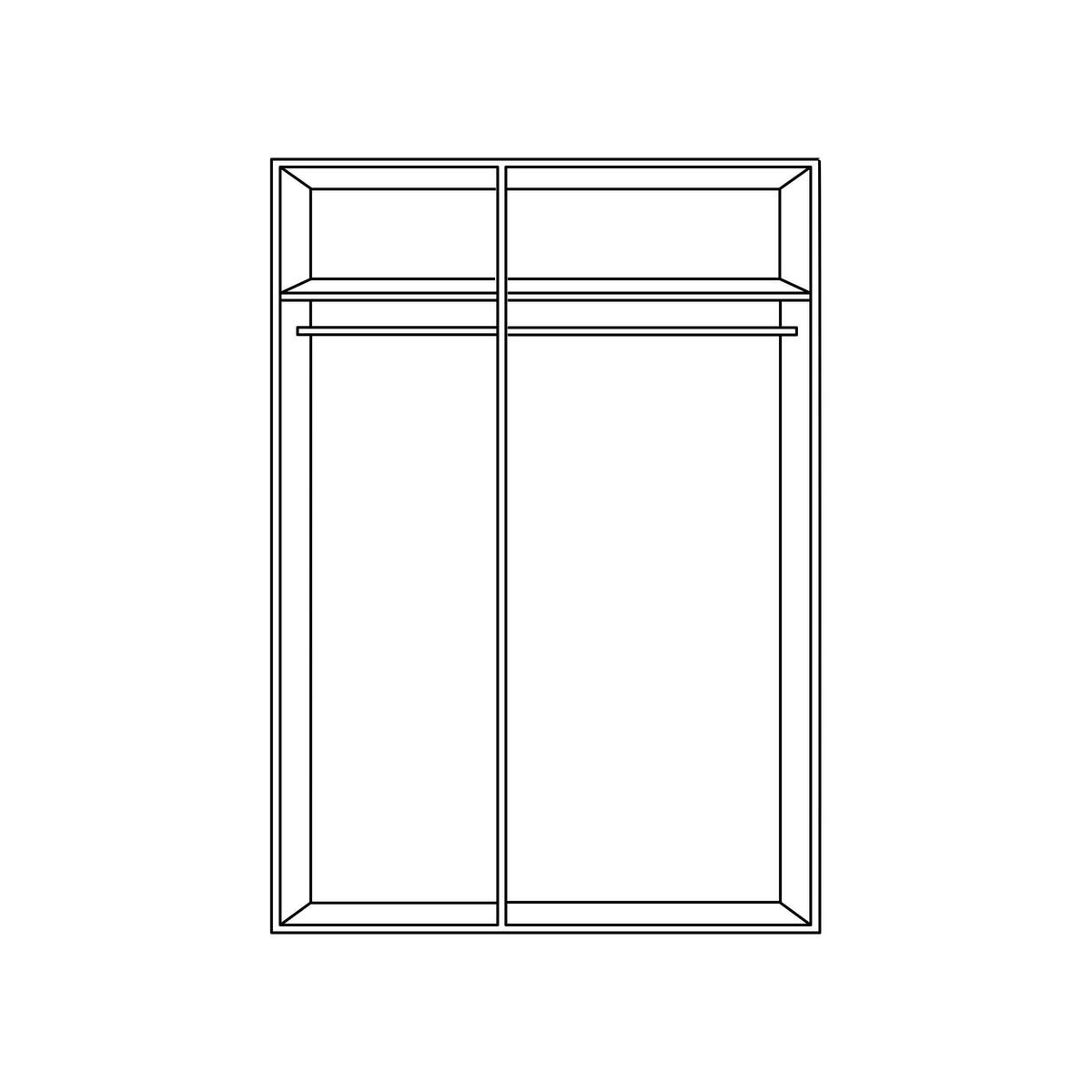 DREHTÜRENSCHRANK in Graphitfarben, Weiss  - Weiss/Schwarz, Konventionell, Holzwerkstoff/Metall (150/216/58cm) - Hom`in