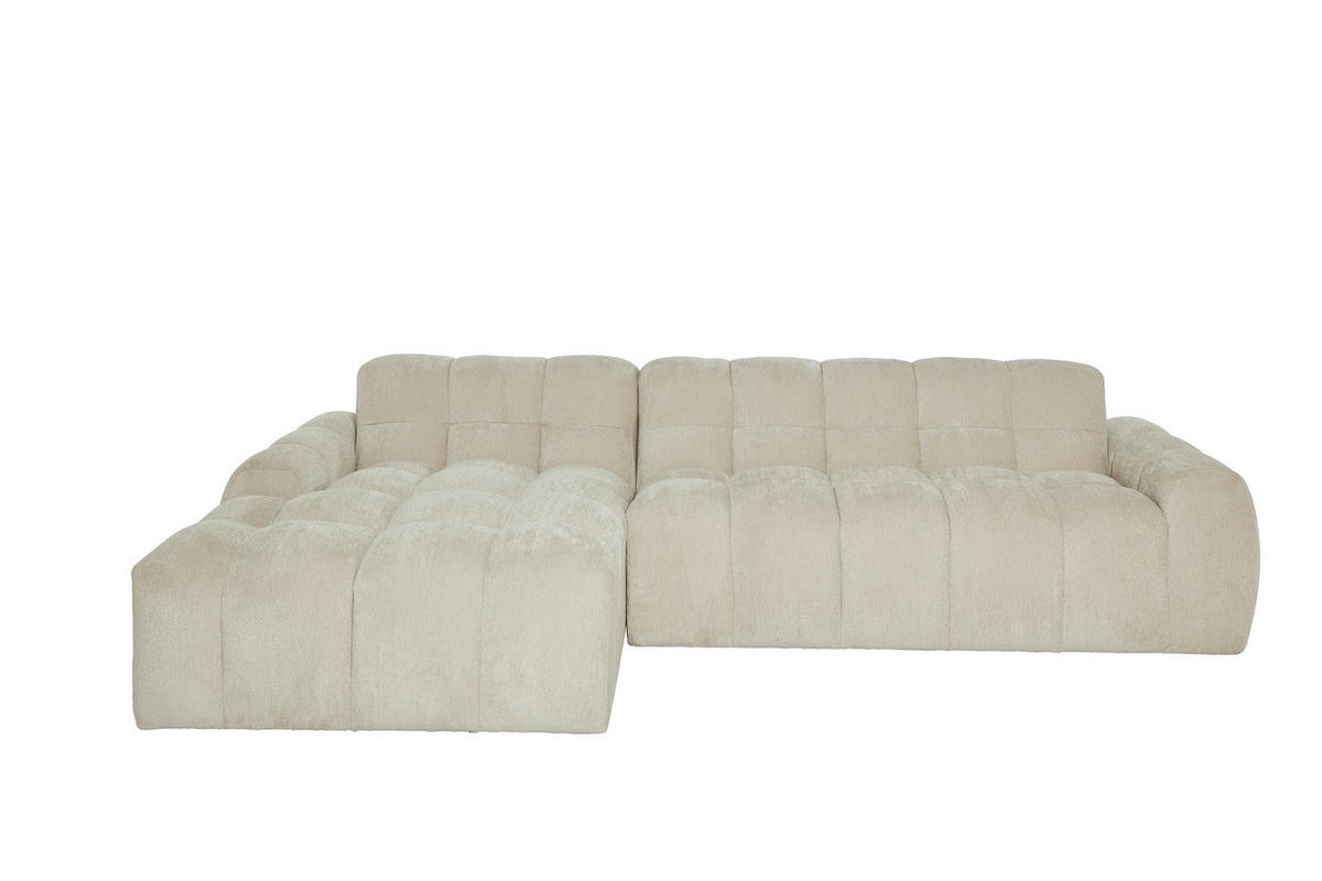 ECKSOFA RELAX BUBBLE CORNER L-L EU Beige Bouclé  - Beige/Schwarz, MODERN, Holz/Kunststoff (305/159cm) - Livetastic