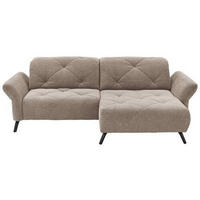 ECKSOFA in Webstoff Taupe  - Taupe/Schwarz, Design, Textil/Metall (244/173cm) - Moderano