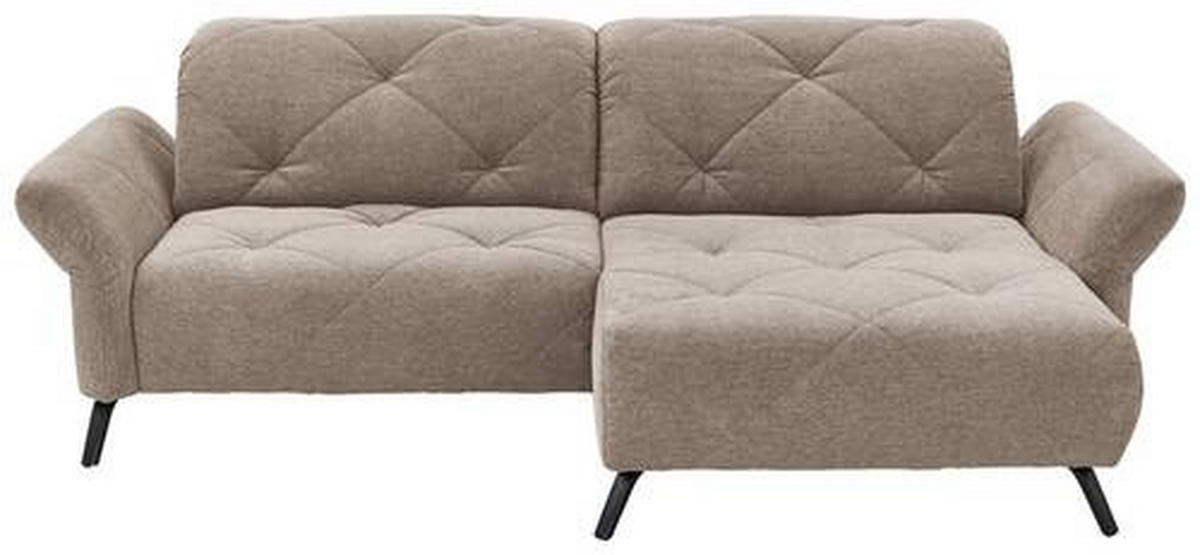 ECKSOFA in Webstoff Taupe  - Taupe/Schwarz, Design, Textil/Metall (244/173cm) - Moderano