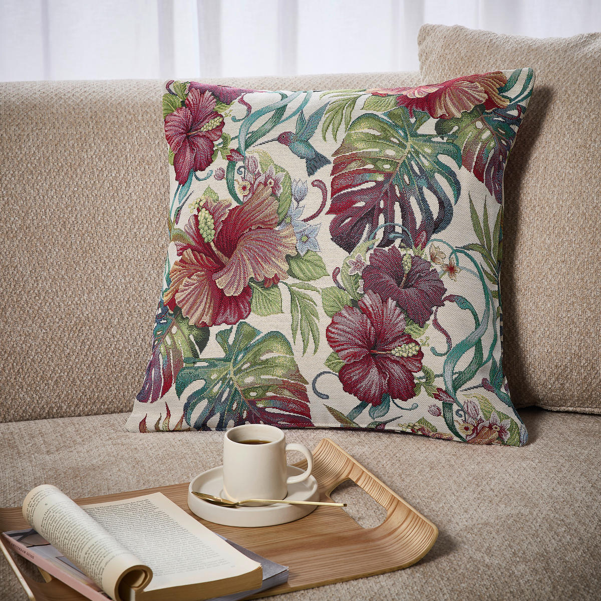 KISSENHÜLLE BLÜTEN 45/45 cm  - Multicolor, KONVENTIONELL, Textil (45/45cm) - Esposa