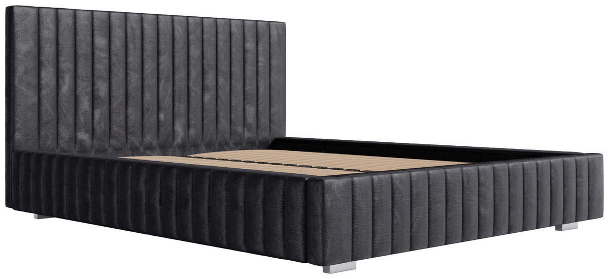 POLSTERBETT Lattenrost, Bettkasten 180/200 cm  in Anthrazit  - Anthrazit/Schwarz, Design, Holz/Kunststoff (180/200cm) - Boxxx