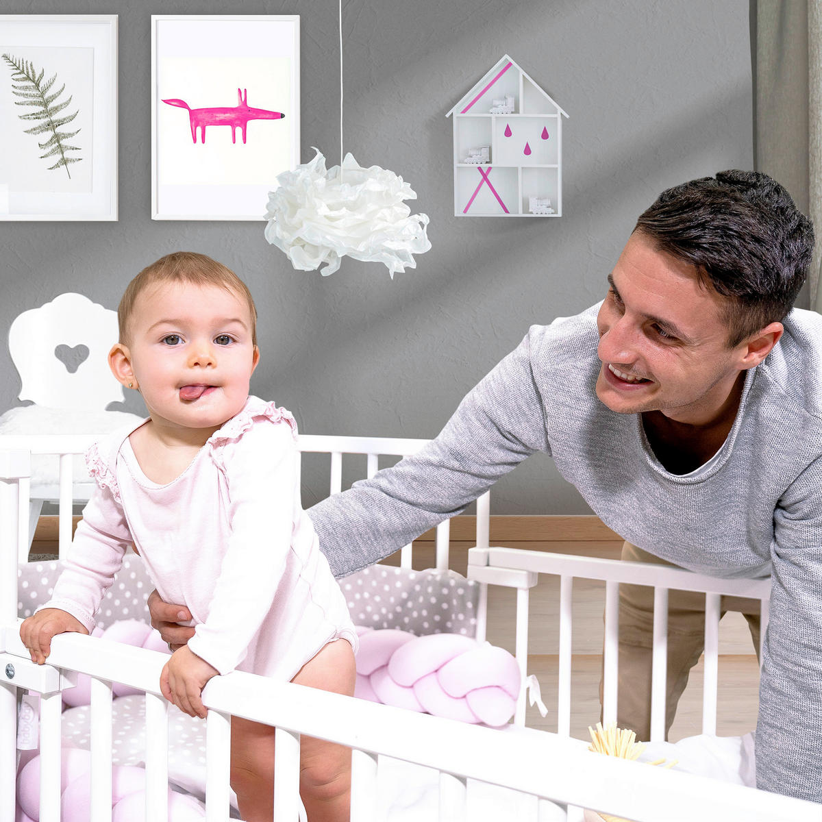 GITTERBETT 95/94/79 cm  - Weiß, Basics, Holz (95/94/79cm) - Babybay