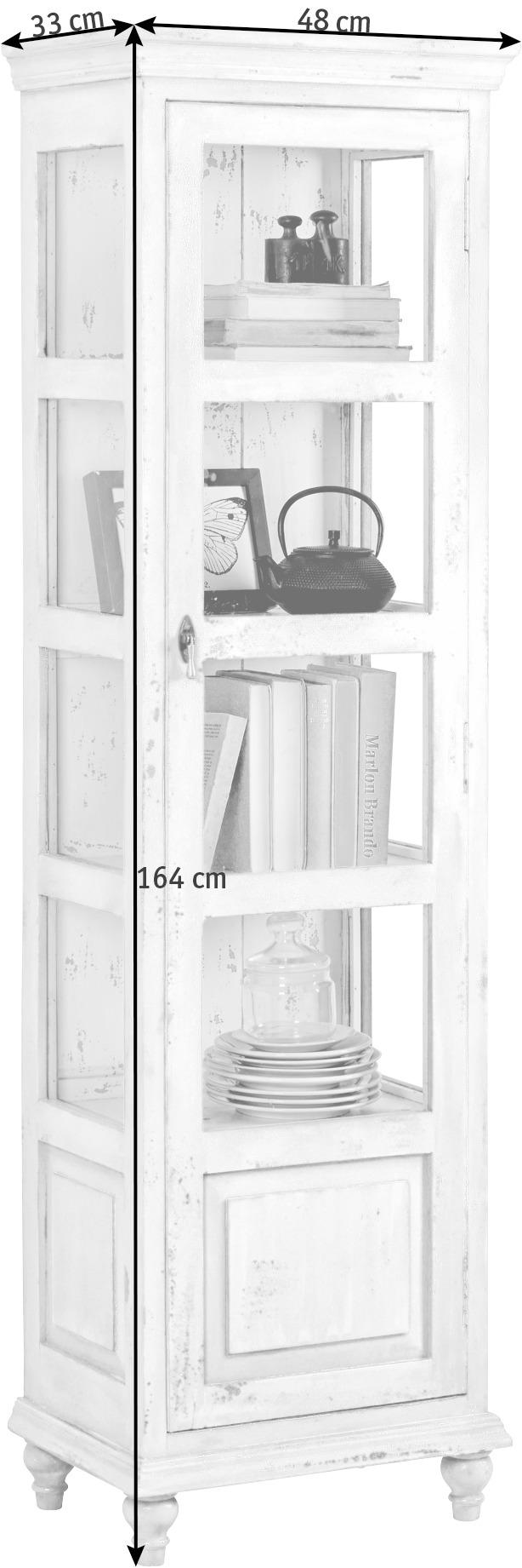 VITRÍNA, mangové drevo, biela, 48/164/33 cm - čierna/biela, Trend, kov/drevo (48/164/33cm) - Ambia Home