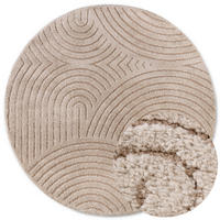 HOCHFLORTEPPICH 200 cm New York Taupe rund  - Taupe, Basics, Kunststoff/Textil (200cm) - Elle Decoration