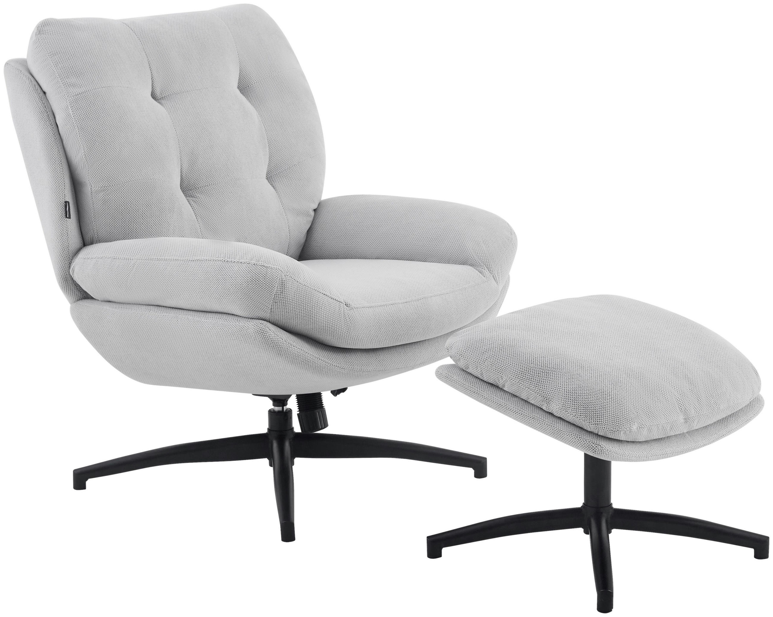 RELAXSESSELSET in Metall, Textil Grau, Schwarz  - Schwarz/Grau, Design, Textil/Metall (75/97/88cm) - Carryhome