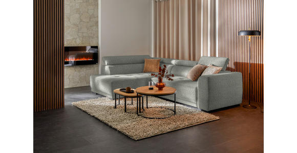 ECKSOFA in Struktur Greige 205/284 cm - Greige/Schwarz, Design, Kunststoff/Textil (205/284cm) - Xora