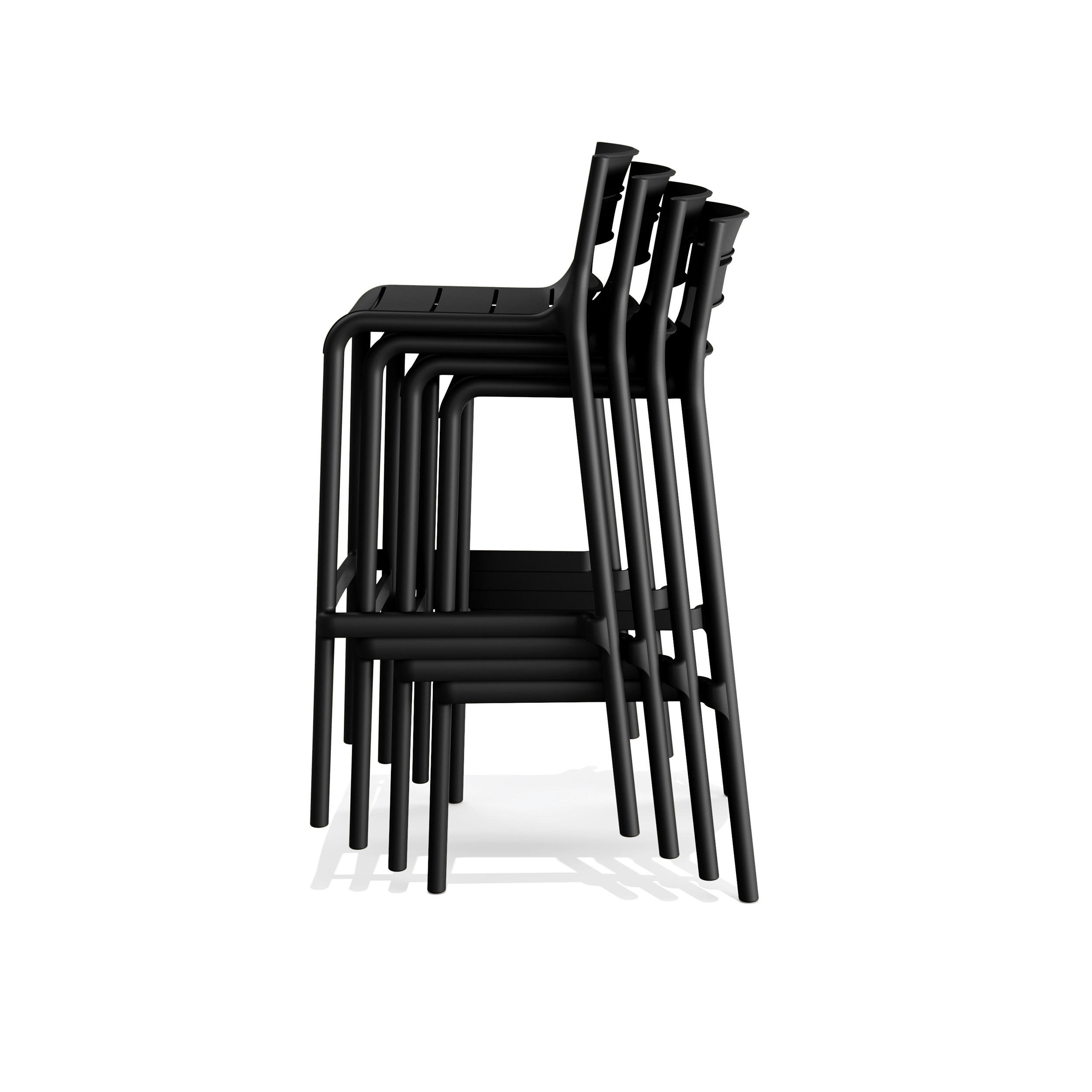 GARTENSTUHL-SET Kunststoff Schwarz  - Schwarz, MODERN, Kunststoff (49/100/49cm)