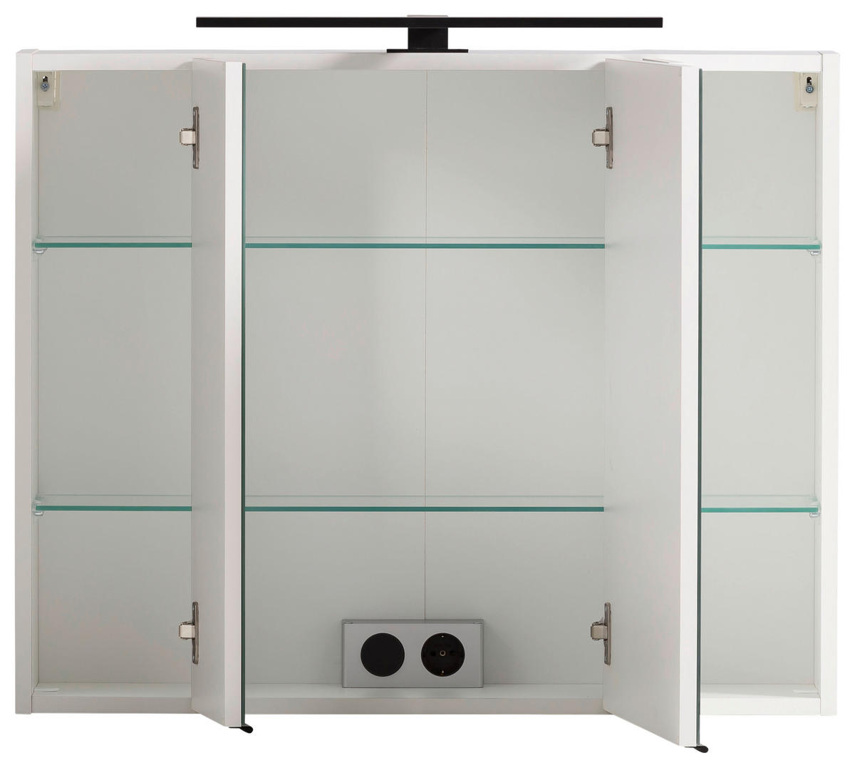 SPIEGELSCHRANK 80/64/20 cm  - Schwarz/Weiß, ROMANTIK / LANDHAUS, Glas/Holzwerkstoff (80/64/20cm) - Xora