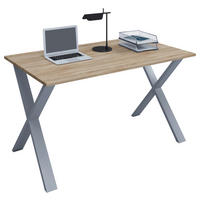 SCHREIBTISCH 110/50/76 cm Silberfarben, Sonoma Eiche in verschiedenen Holz-Dekoren erhältlich  - Silberfarben/Sonoma Eiche, MODERN, Holzwerkstoff/Metall (110/50/76cm) - MID.YOU