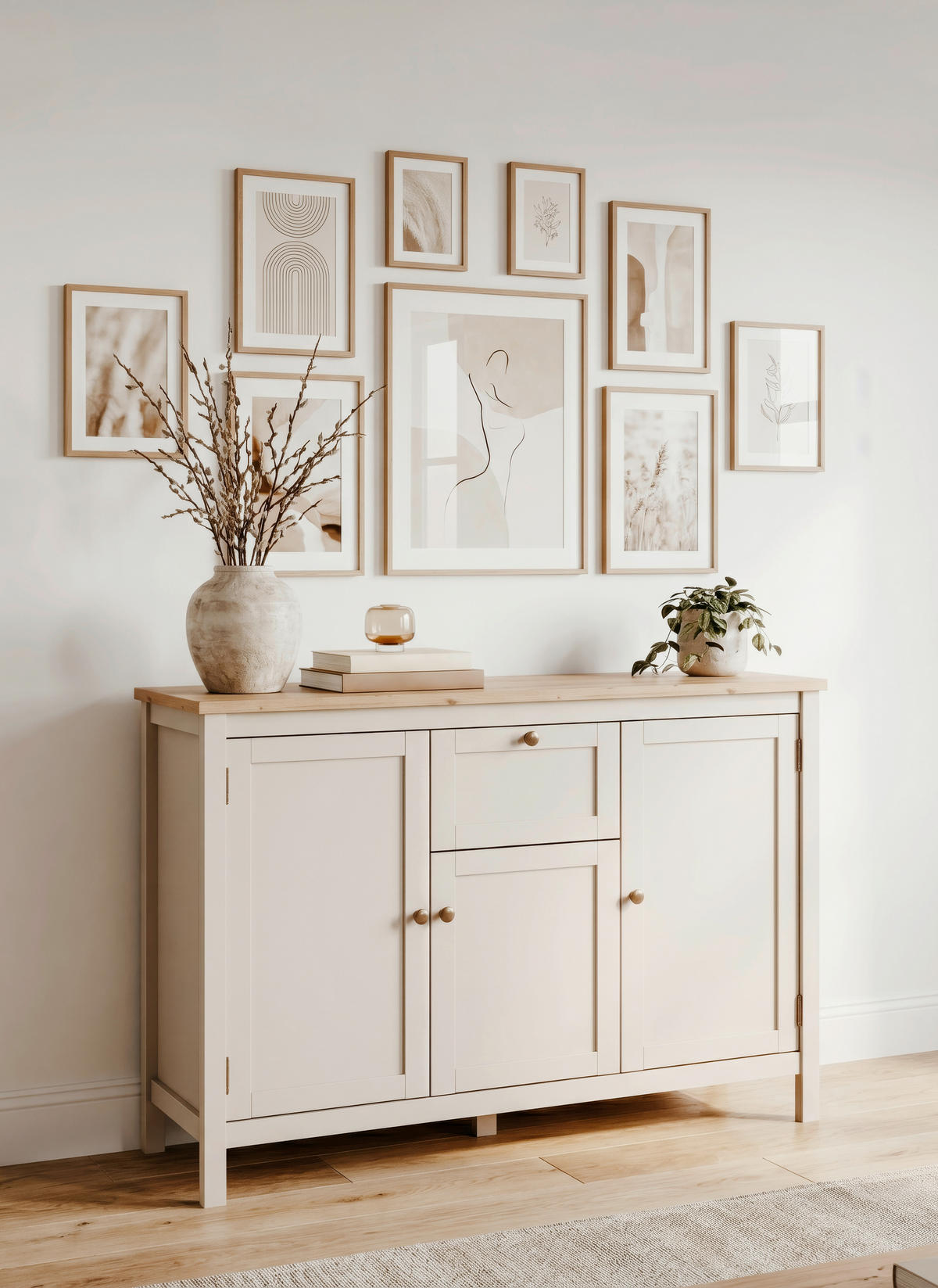 SIDEBOARD  120/90/40 cm 1 Schublade(n)  - Kaschmir/Eiche Artisan, Konventionell, Holzwerkstoff/Metall (120/90/40cm) - MID.YOU