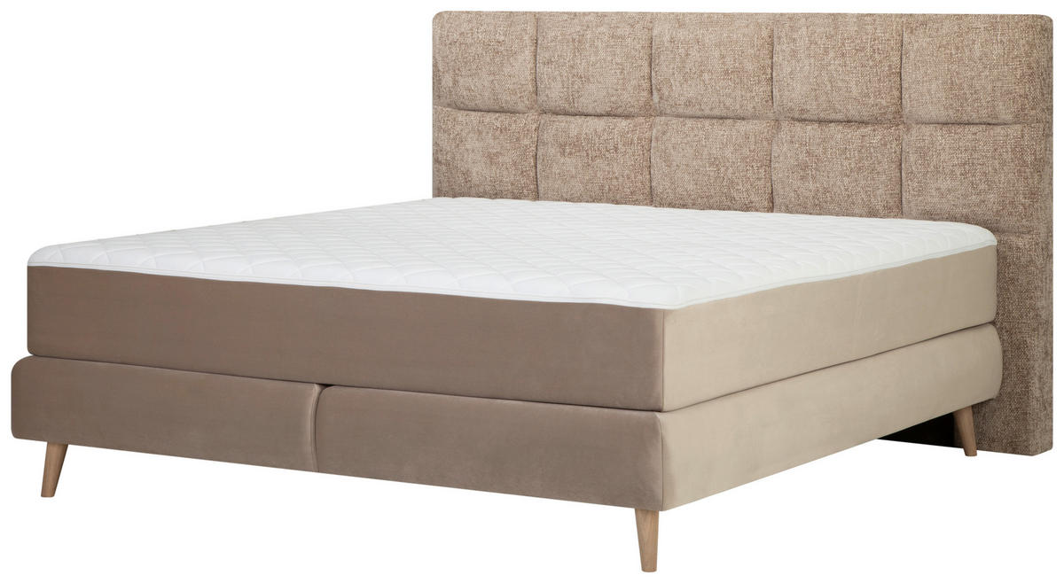 BOXSPRINGBETT 180/200 cm  in Beige  - Beige/Naturfarben, KONVENTIONELL, Holz/Textil (180/200cm) - Welnova