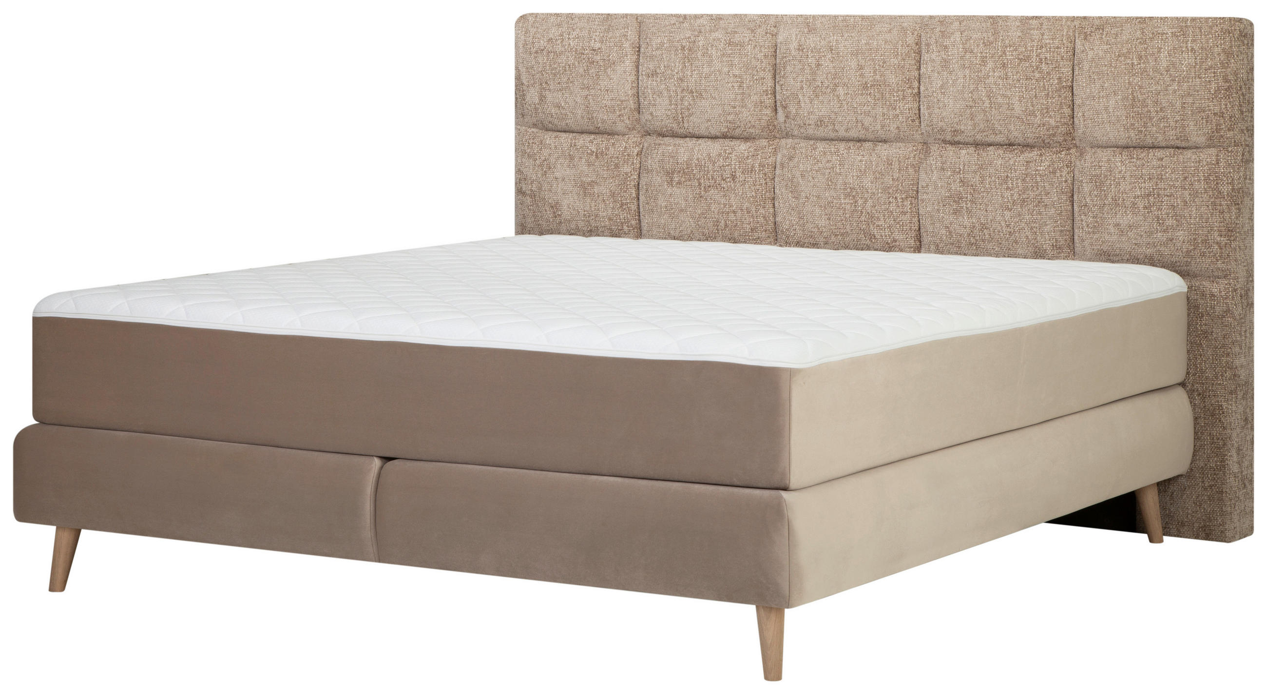 Thumbnail - Welnova Boxspringbett, Beige, Textil, H3, Höhe ca. 27 cm, 180x200 cm, Matratze, Topper durchgehend, in verschiedenen Grö...